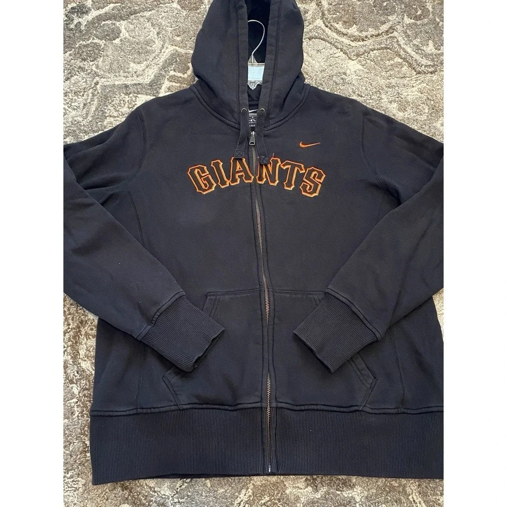 Nike San Francisco Giants Black Zip Up Hoodie Size Large Mens Active Walking